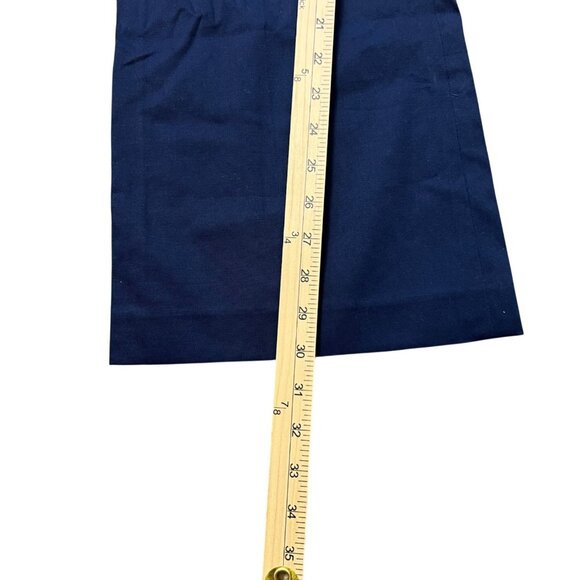Tory Burch Maddie Pant Navy Blue Womens Sz 0 Wide Leg Cotton Blend Career Pants - Picture 12 of 16
